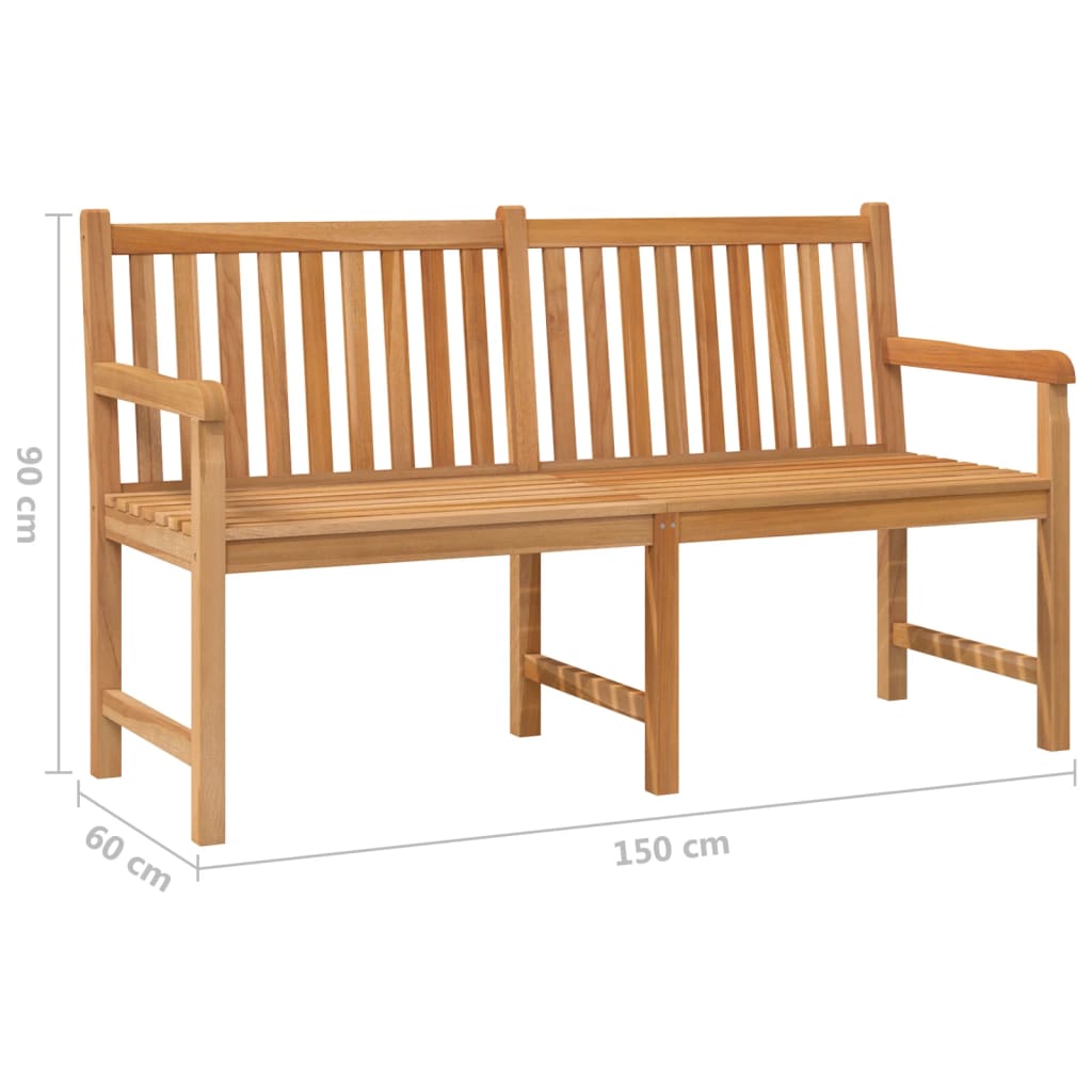 Banc de jardin 114 cm en teck massif