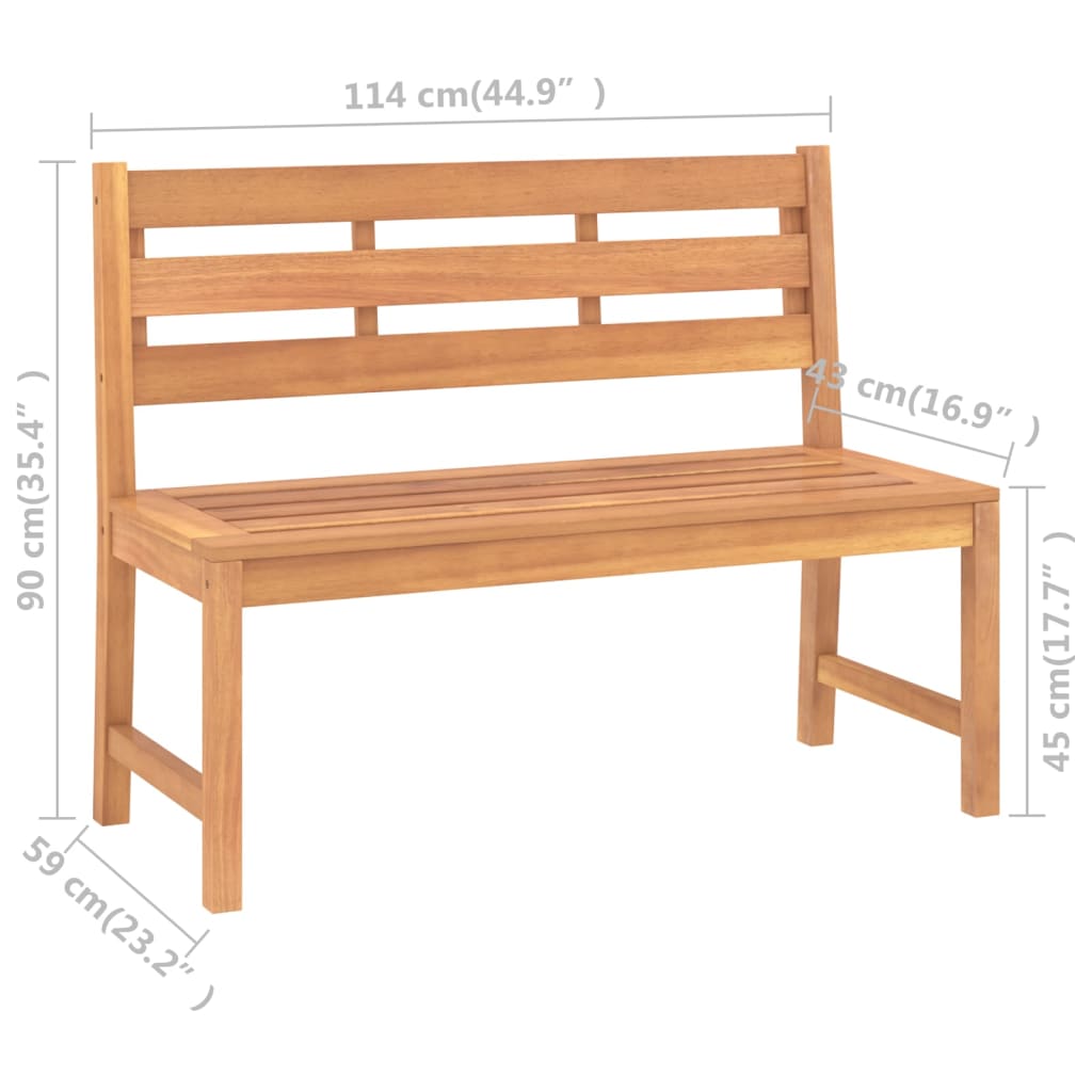 Tuinbank 114 cm massief teakhout