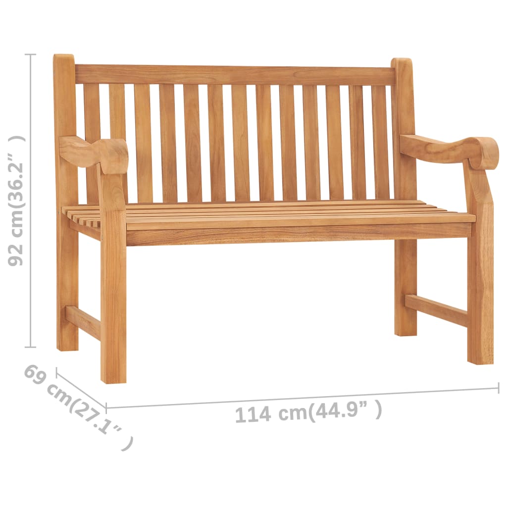 Banc de jardin 114 cm en teck massif