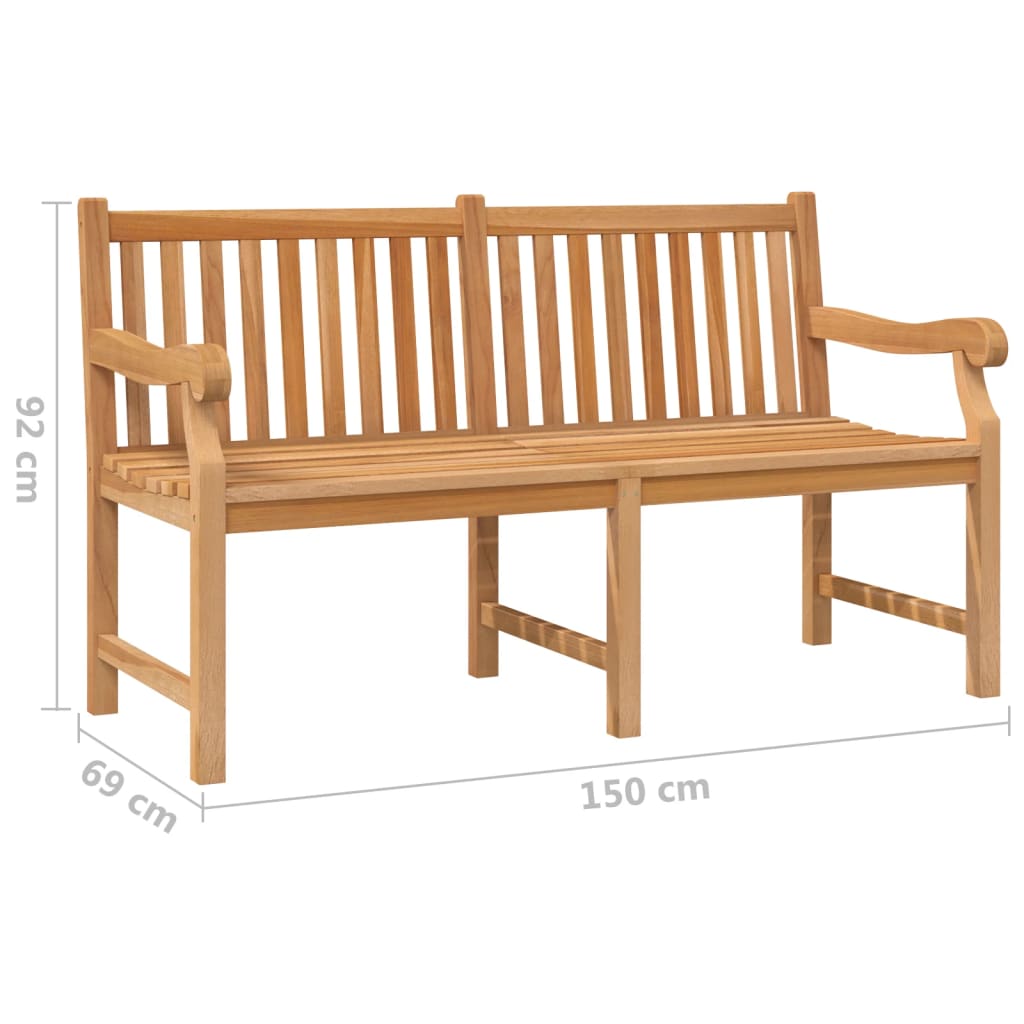 Banc de jardin 114 cm en teck massif