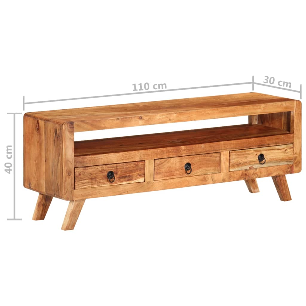 Meuble TV 110x30x40 cm en bois de manguier massif