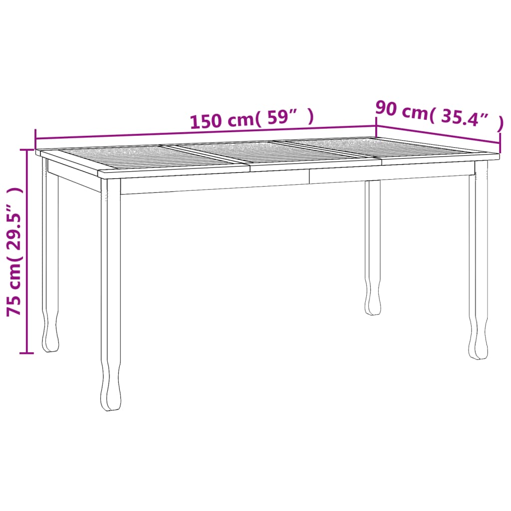 Tuintafel 200x90x75 cm massief teakhout