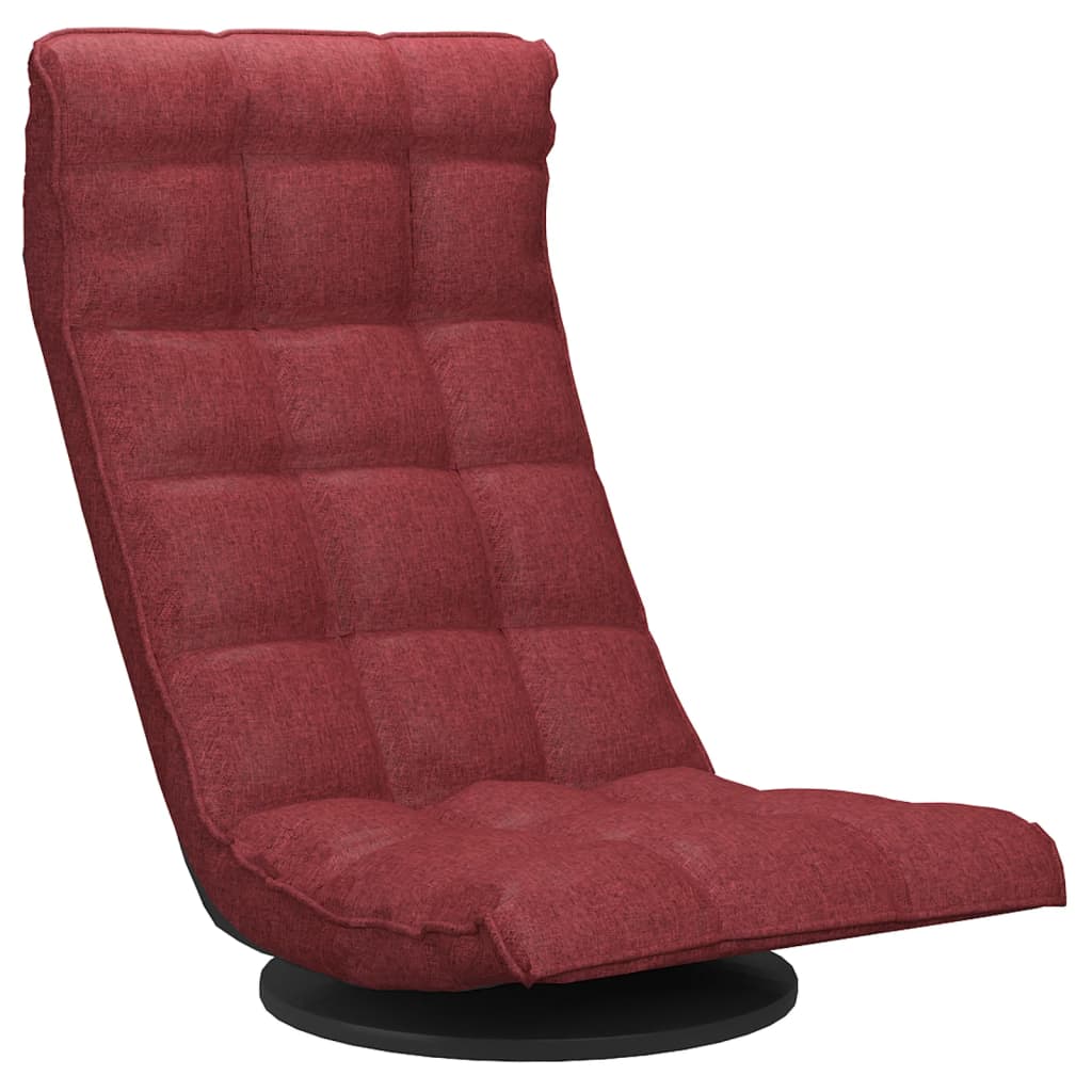 Chaise de sol pivotante en tissu rouge vin