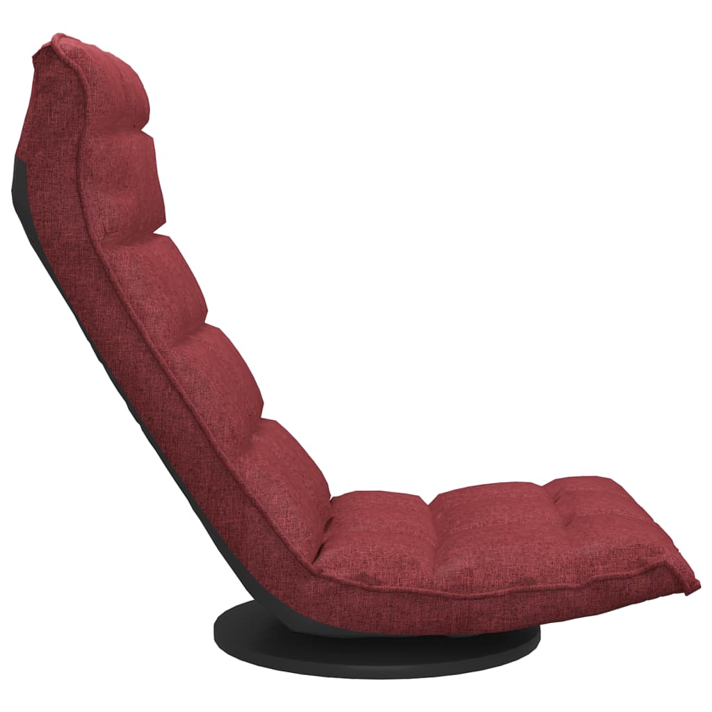 Chaise de sol pivotante en tissu rouge vin