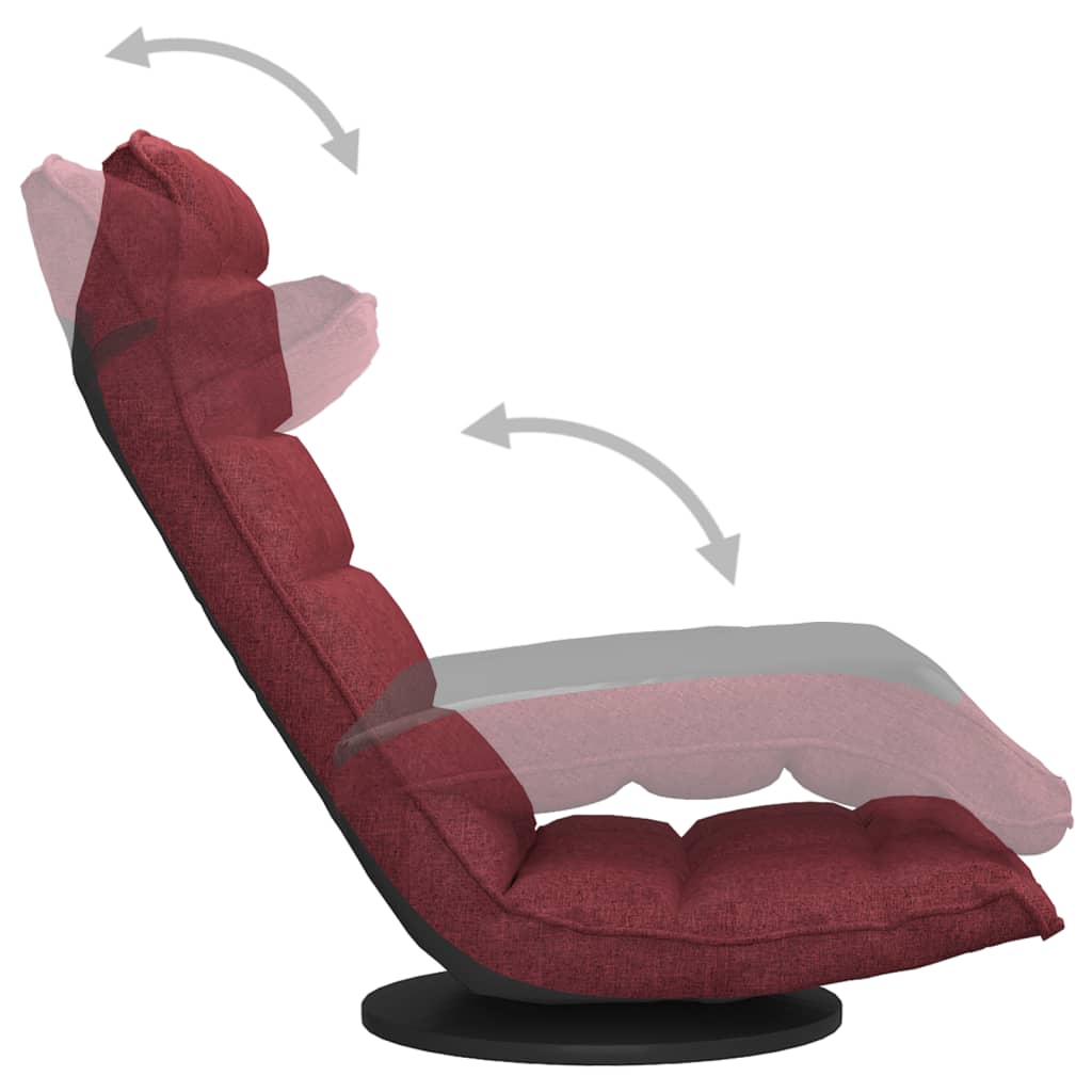 Chaise de sol pivotante en tissu rouge vin