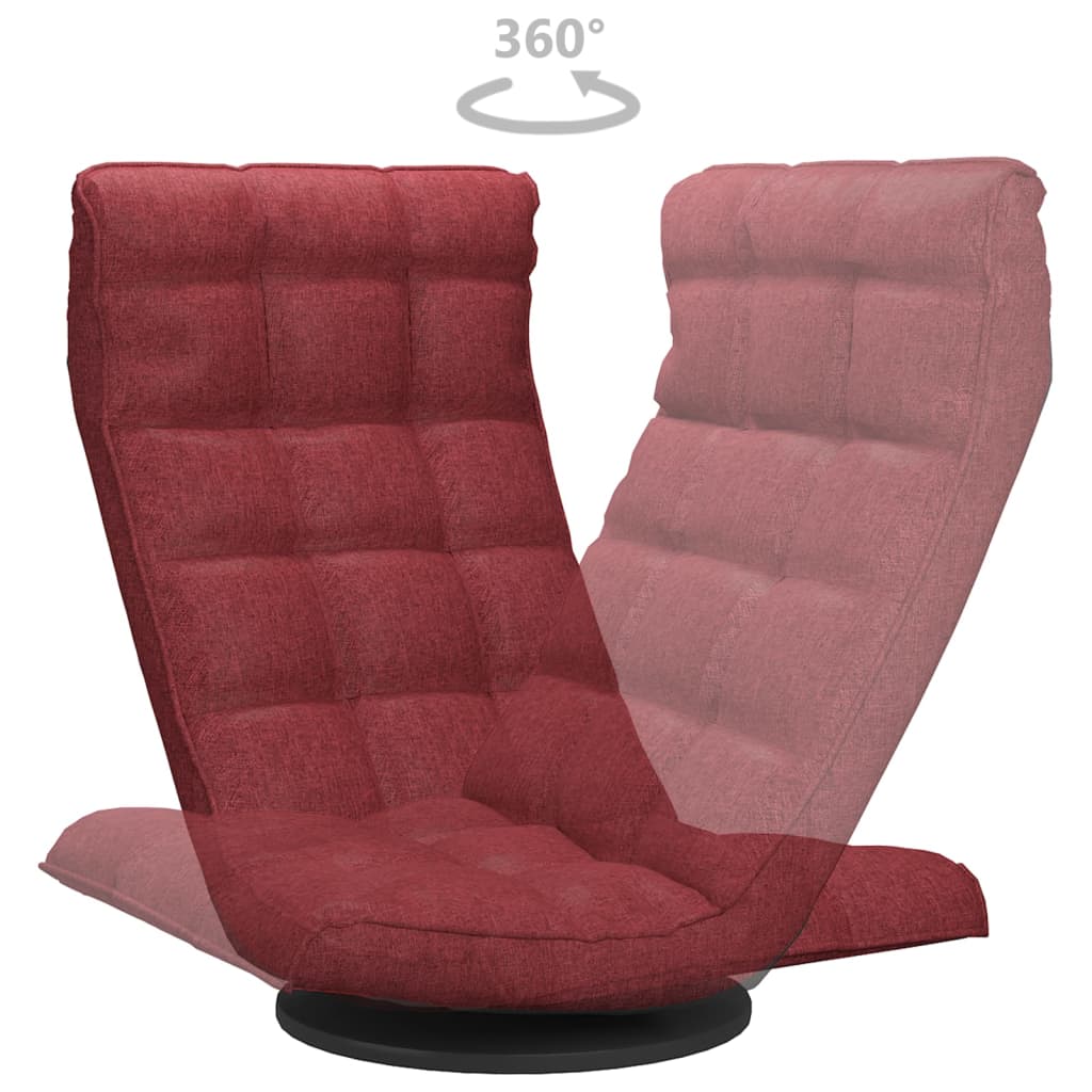 Chaise de sol pivotante en tissu rouge vin