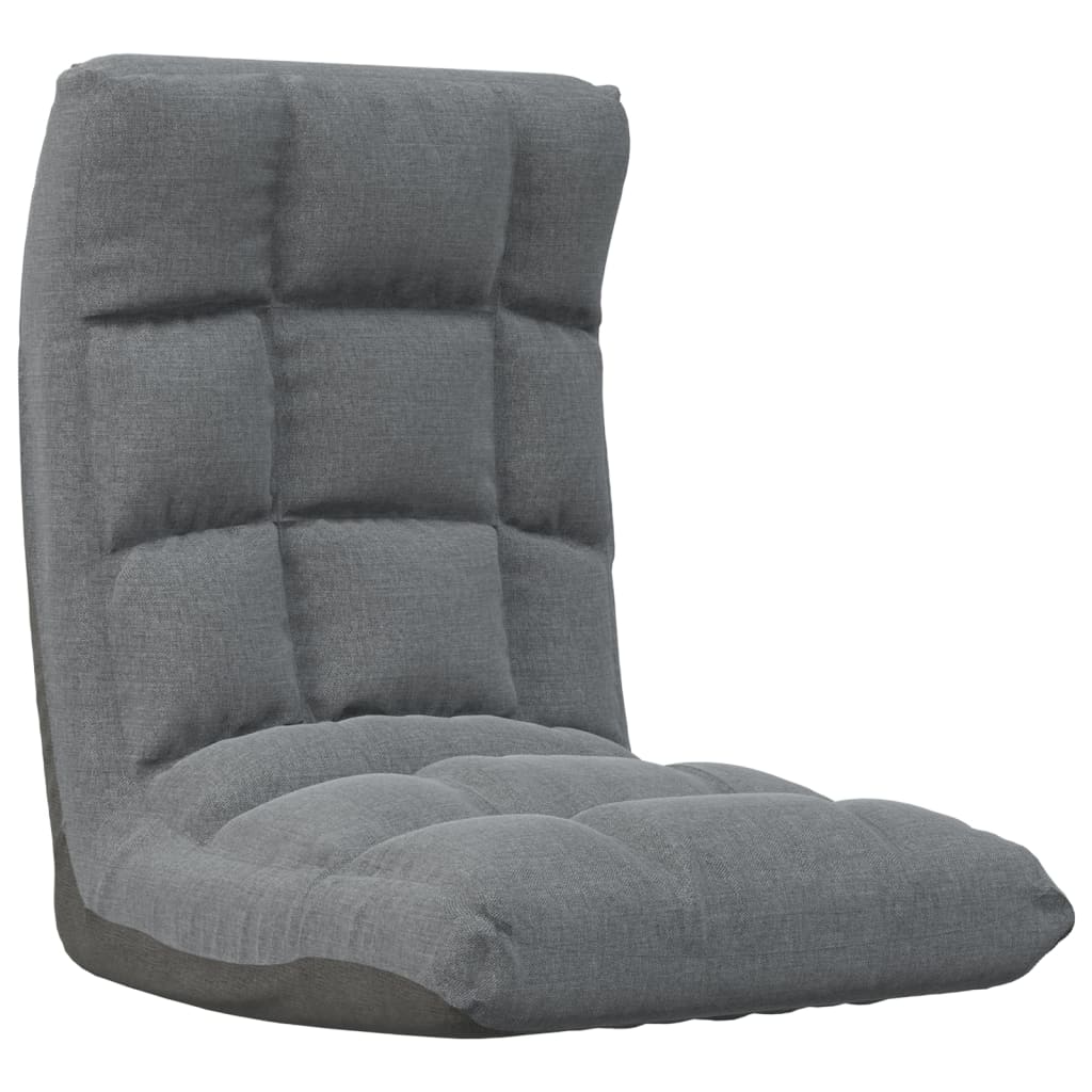 Chaise de sol pliable en tissu gris clair