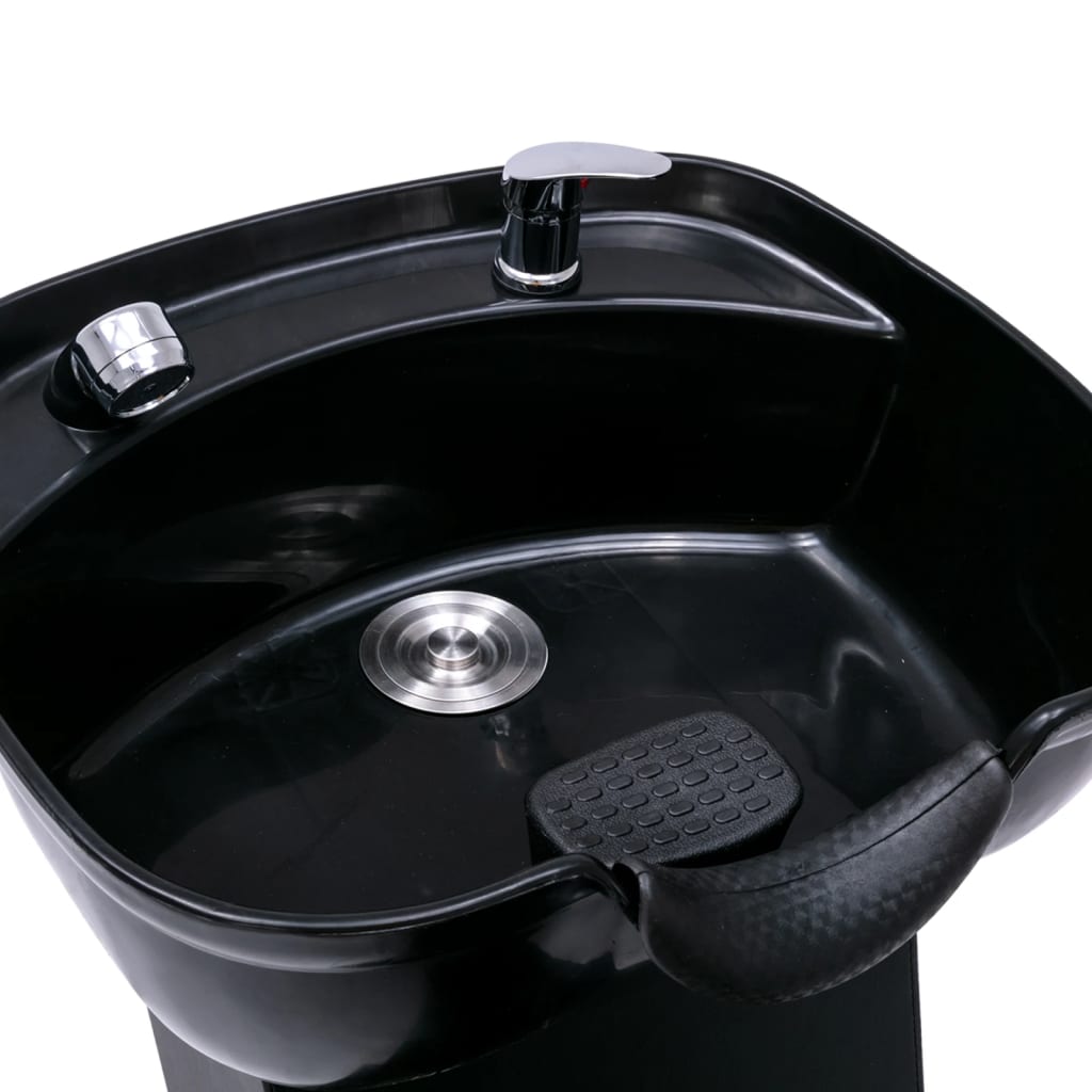 Chaise de lavage avec lavabo 137x59x82 cm cuir artificiel noir