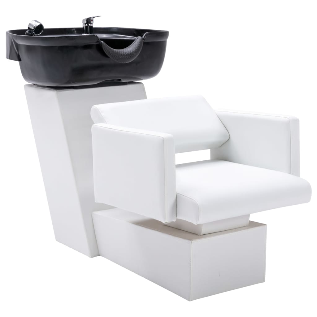 Chaise de lavage avec lavabo 129x59x82 cm cuir artificiel