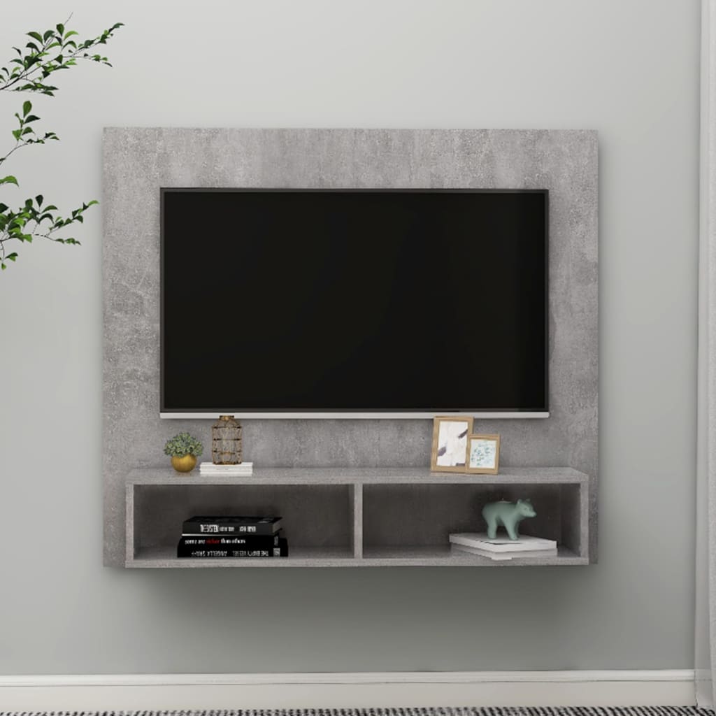 Tv-wandmeubel 102x23,5x90 cm bewerkt hout hoogglans zwart