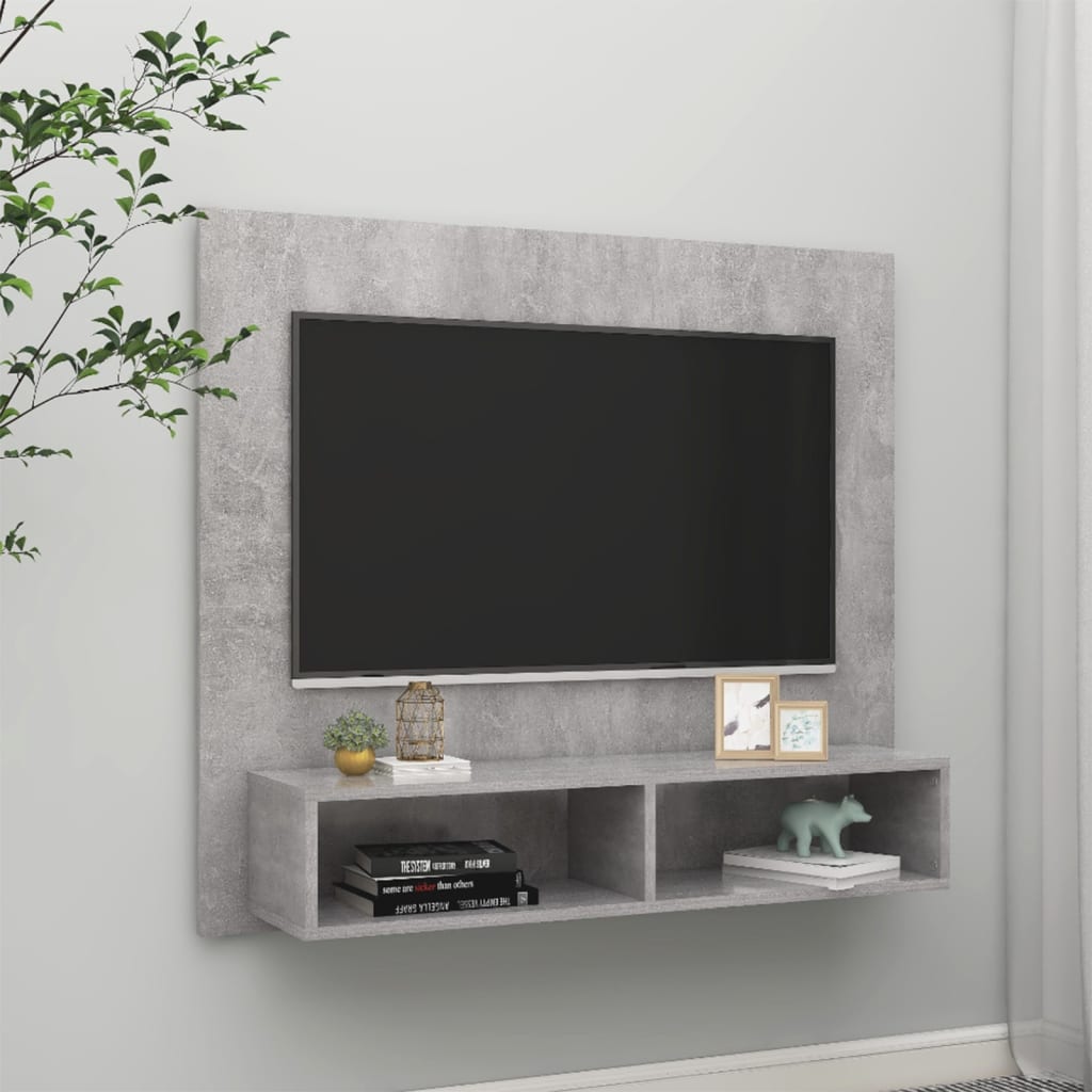 Tv-wandmeubel 102x23,5x90 cm bewerkt hout hoogglans zwart