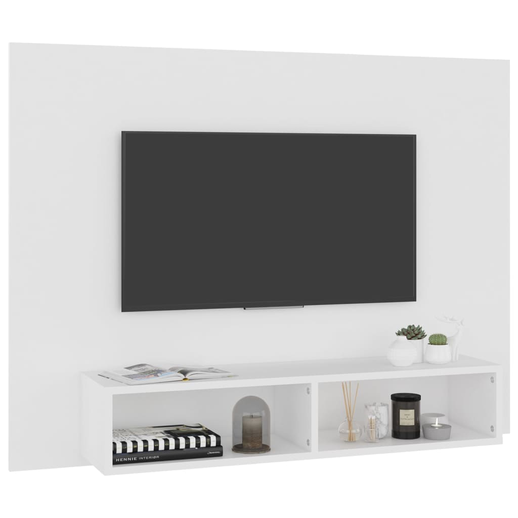 Meuble TV mural 120x23,5x90 cm en bois travaillé