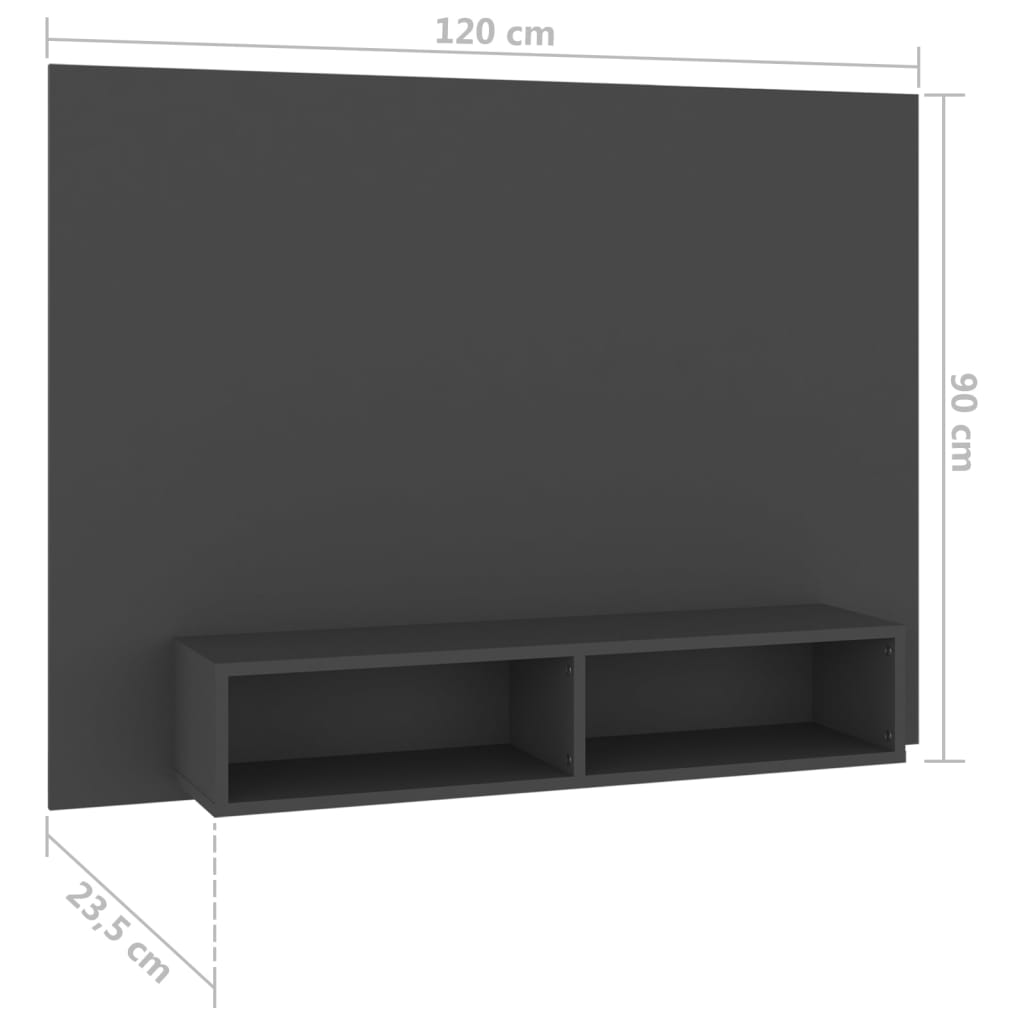 Meuble TV mural 120x23,5x90 cm en bois travaillé