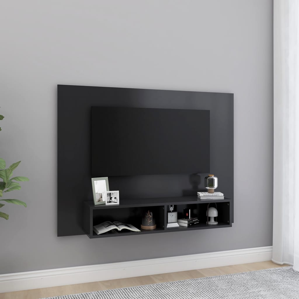 Tv-wandmeubel 120x23,5x90 cm bewerkt hout wit