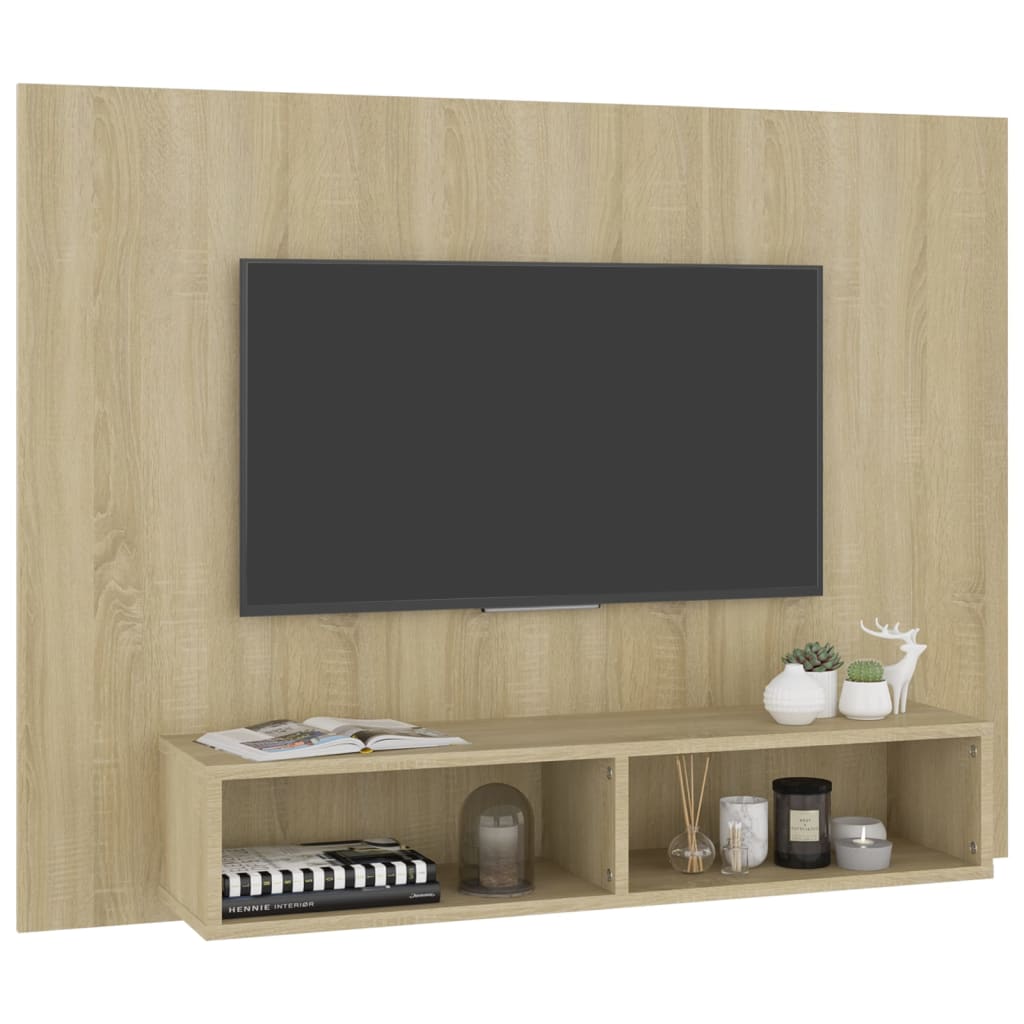 Meuble TV mural 120x23,5x90 cm en bois travaillé