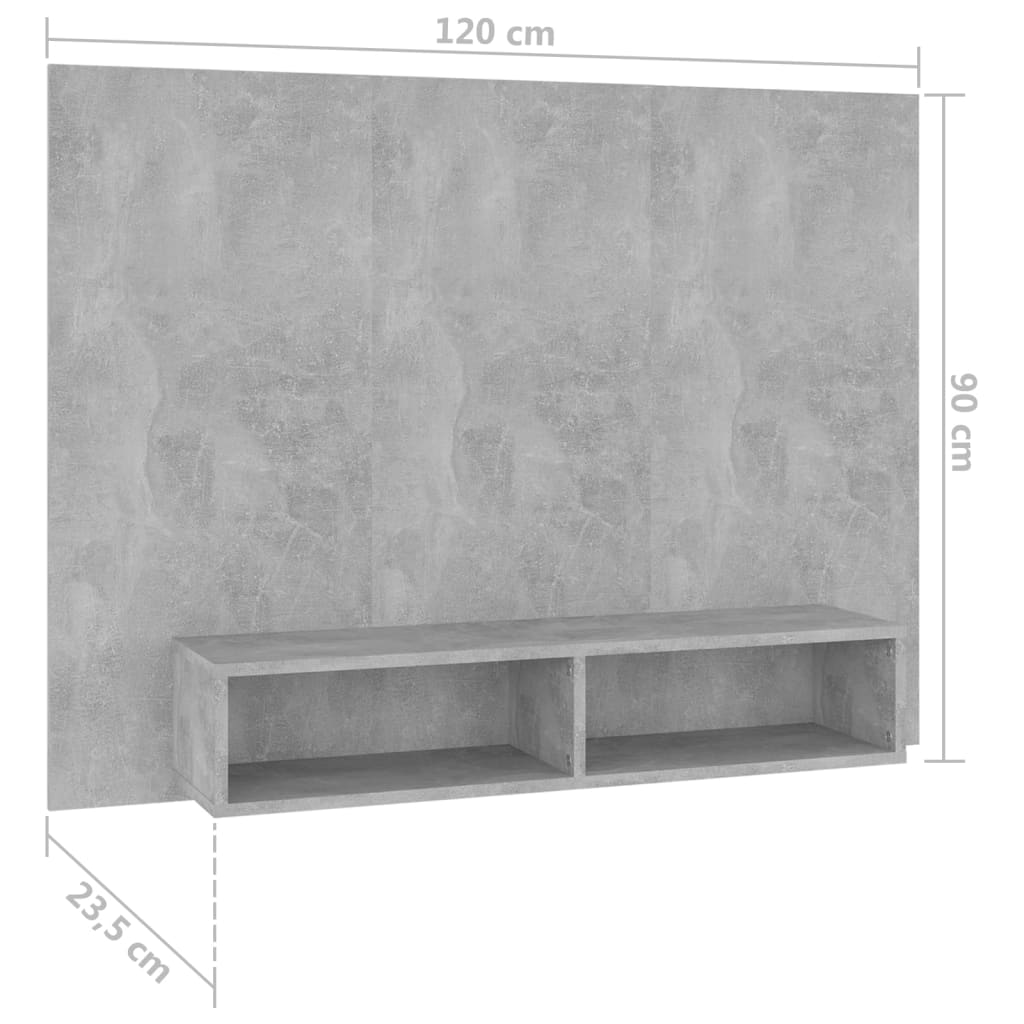 Tv-wandmeubel 120x23,5x90 cm bewerkt hout