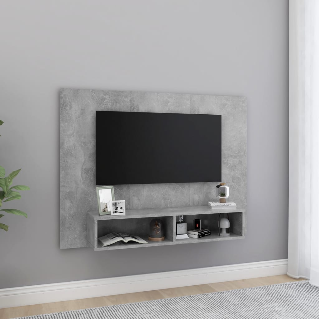 Meuble TV mural 120x23,5x90 cm en bois travaillé