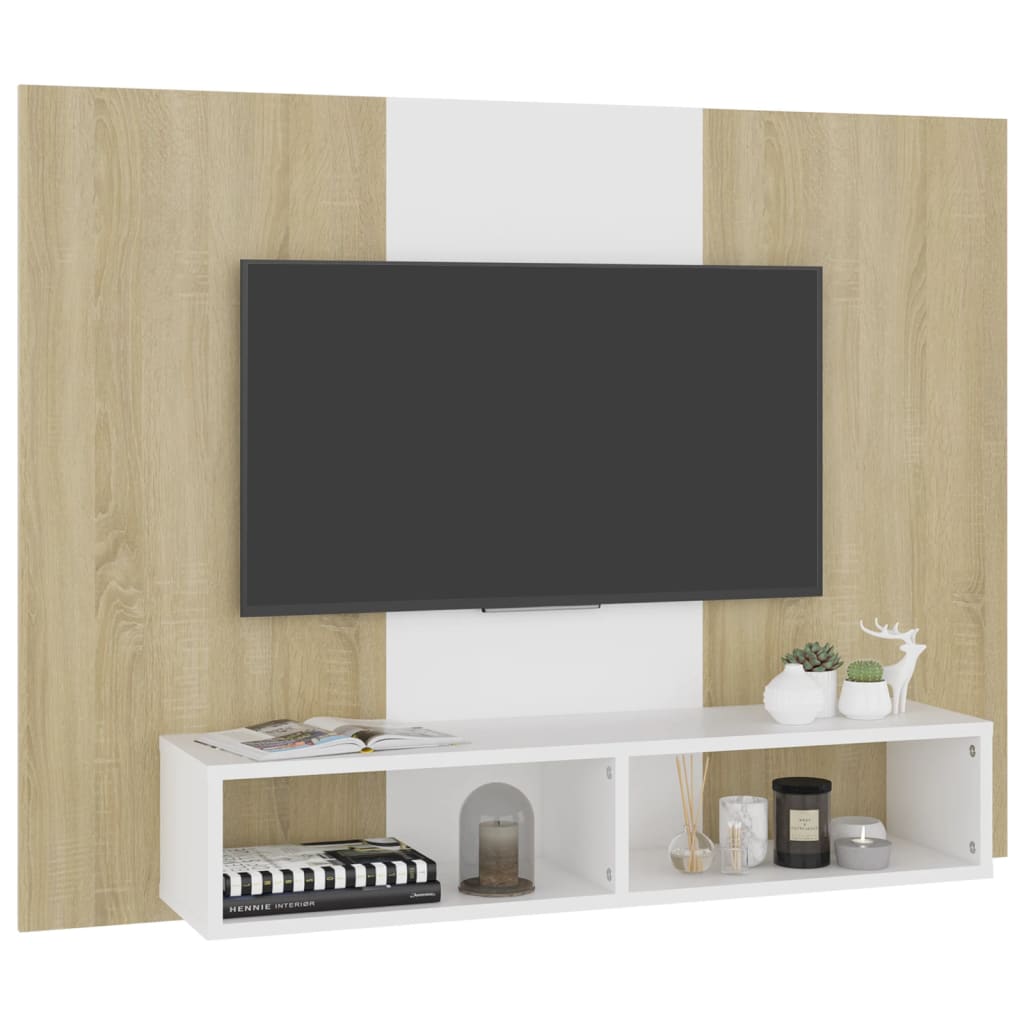 Tv-wandmeubel 120x23,5x90 cm bewerkt hout