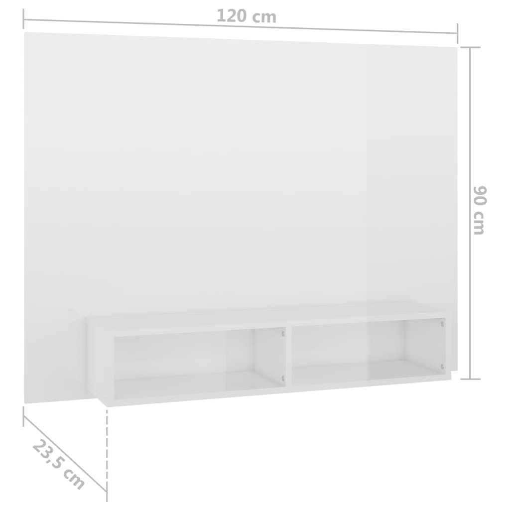 Tv-wandmeubel 120x23,5x90 cm bewerkt hout