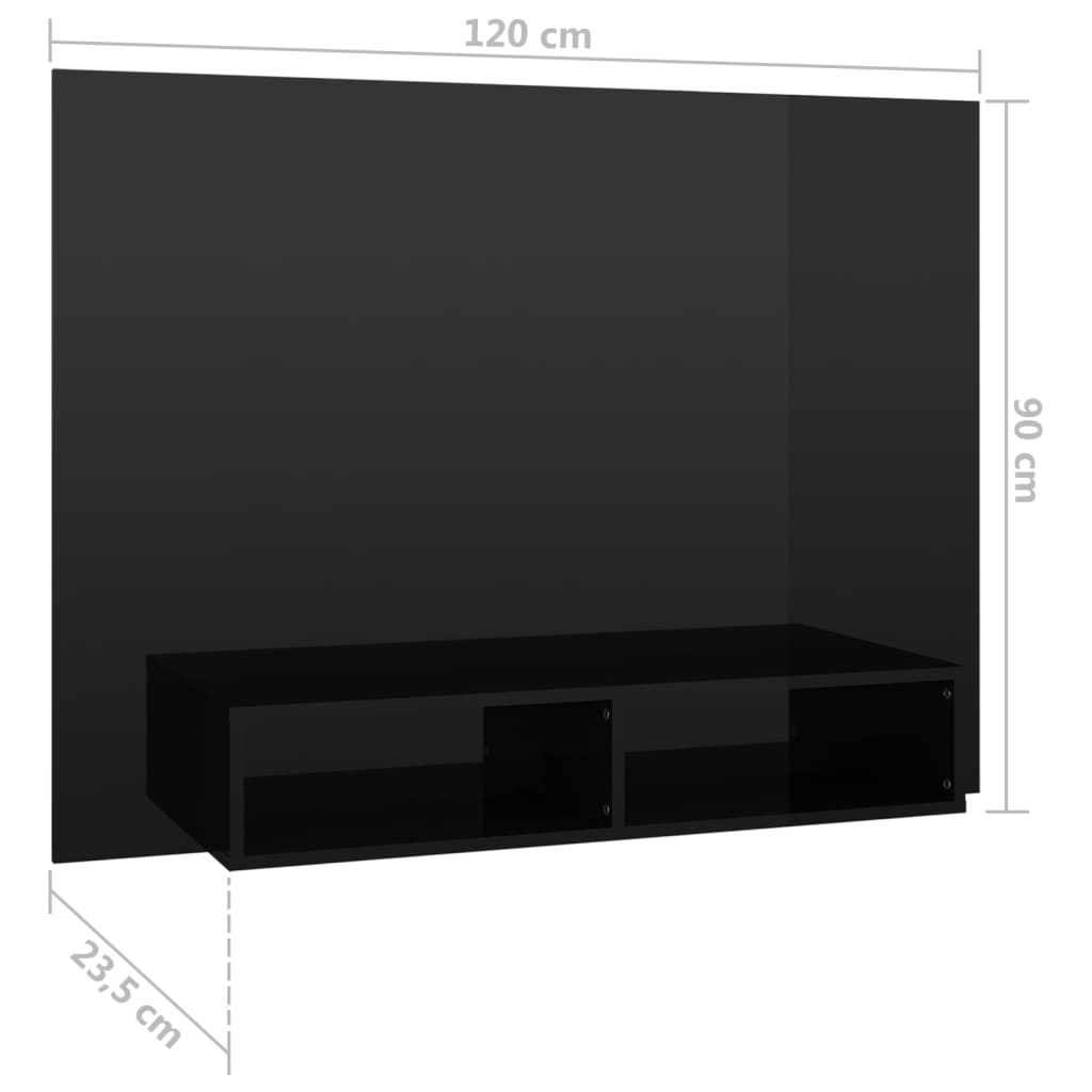 Meuble TV mural 120x23,5x90 cm en bois travaillé