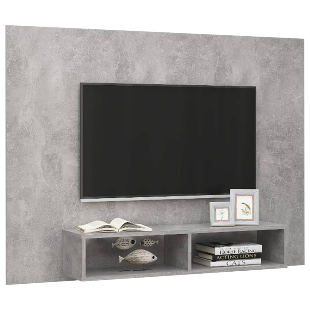 Tv-wandmeubel 135x23,5x90 cm bewerkt hout hoogglans zwart