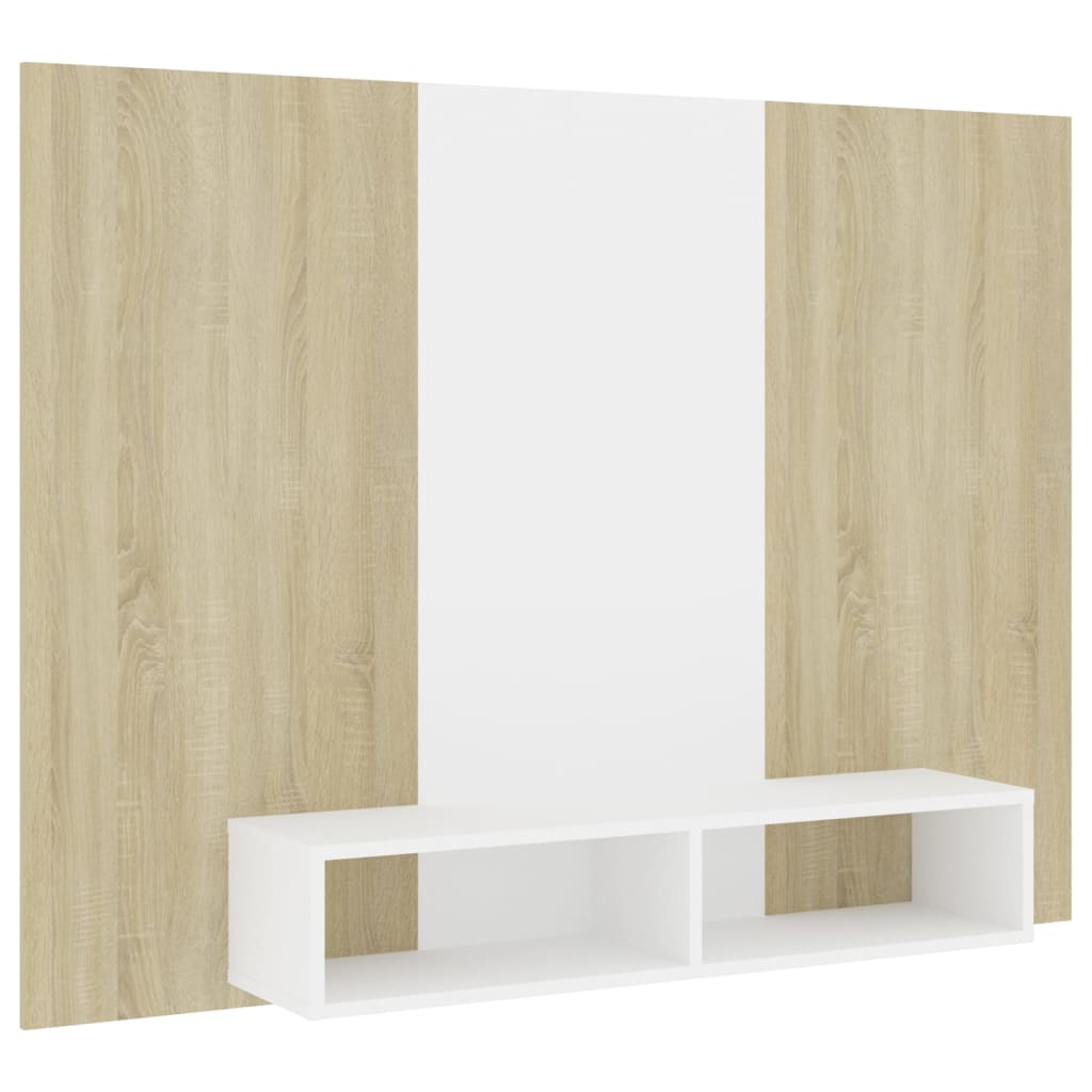 Tv-wandmeubel 135x23,5x90 cm bewerkt hout hoogglans zwart