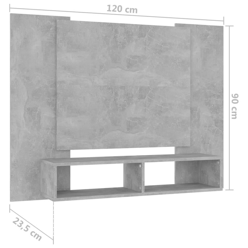 Tv-wandmeubel 120x23,5x90 cm spaanplaat wit sonoma