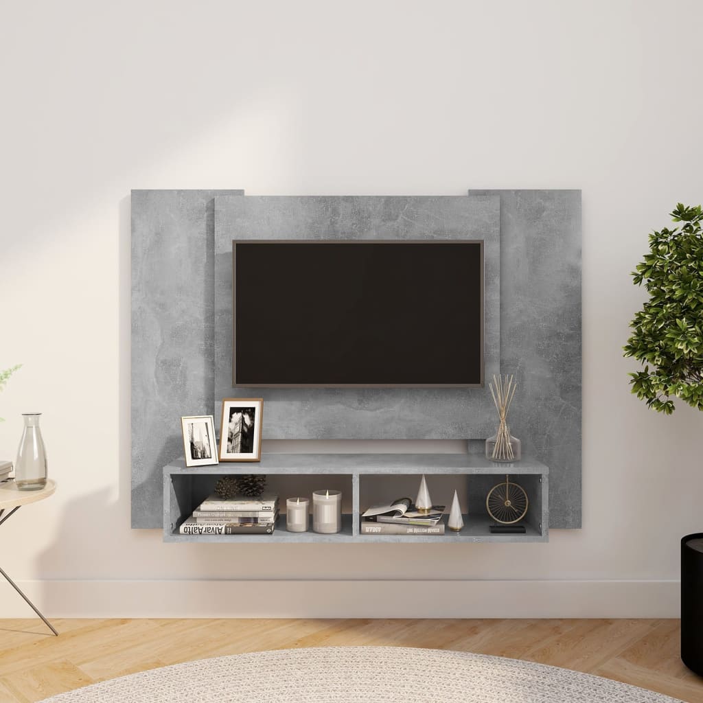 Tv-wandmeubel 120x23,5x90 cm spaanplaat wit sonoma