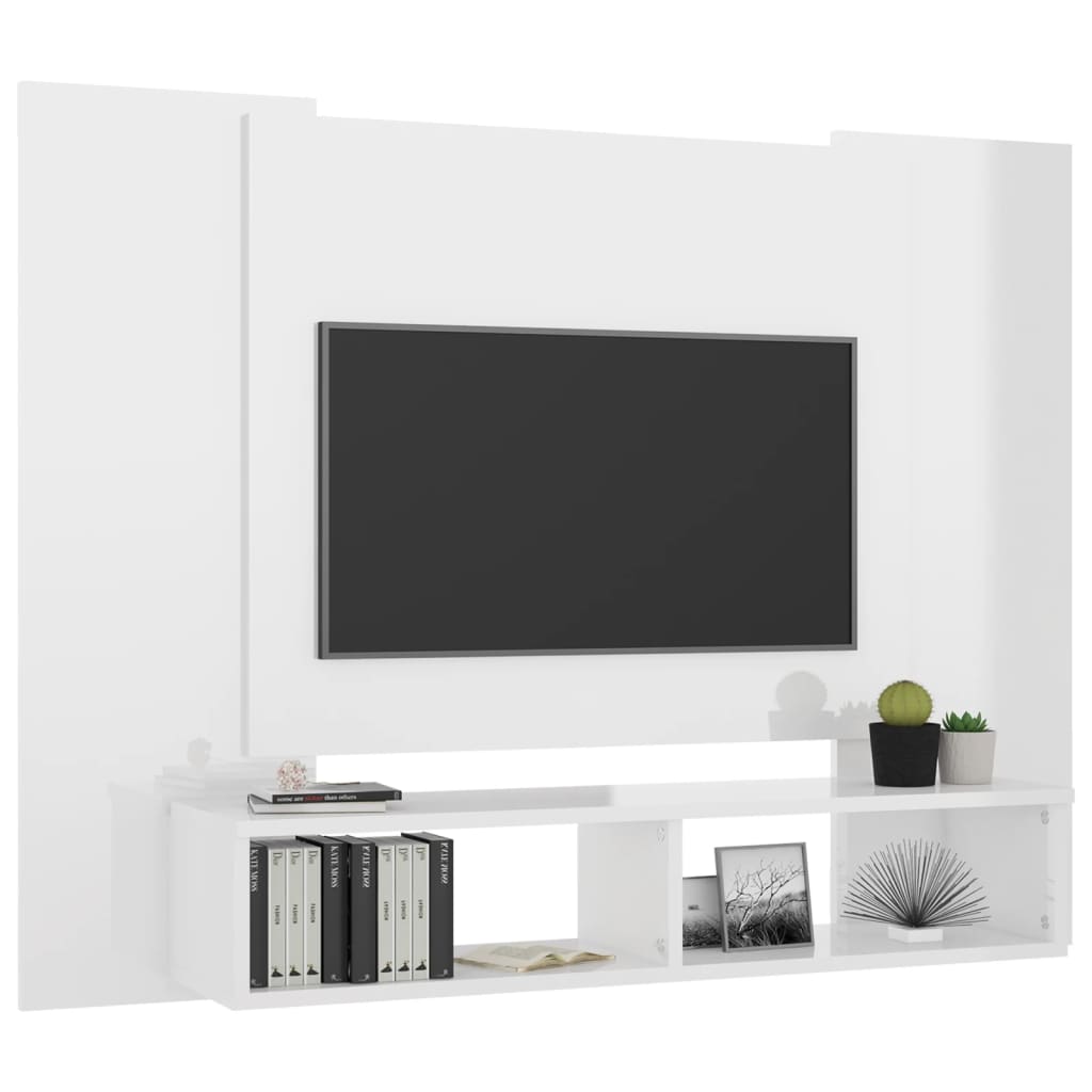 Tv-wandmeubel 120x23,5x90 cm spaanplaat wit sonoma