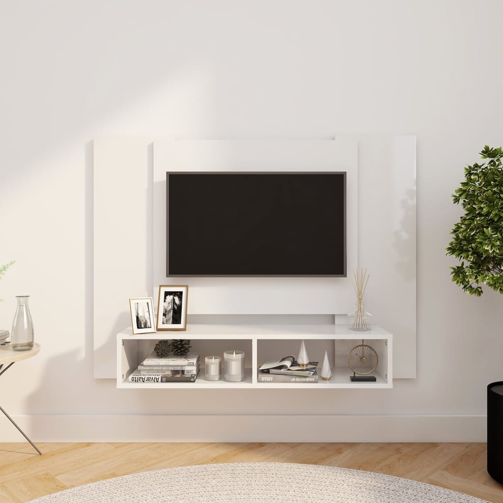 Tv-wandmeubel 120x23,5x90 cm spaanplaat wit sonoma