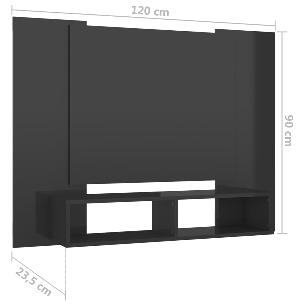 Tv-wandmeubel 120x23,5x90 cm spaanplaat wit sonoma