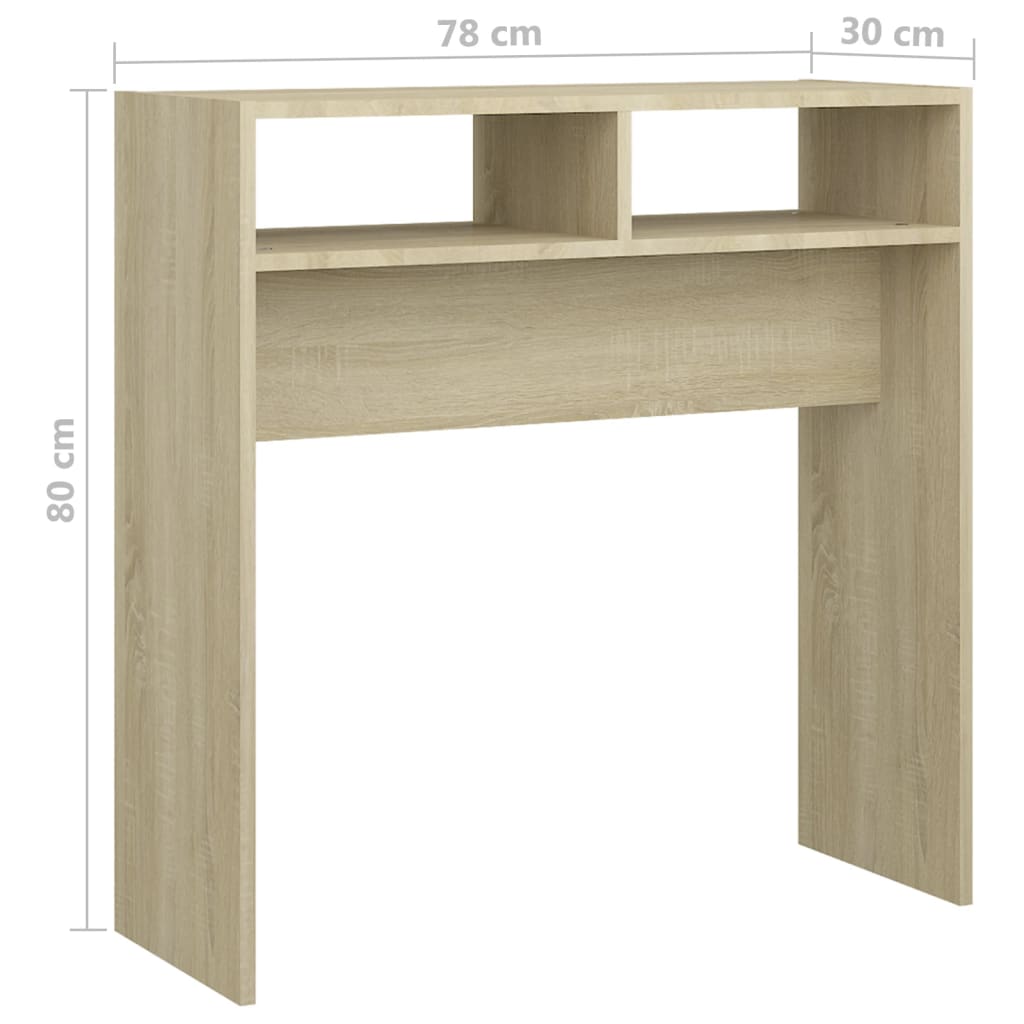 Wandtafel 78x30x80 cm bewerkt hout artisanaal eikenkleur