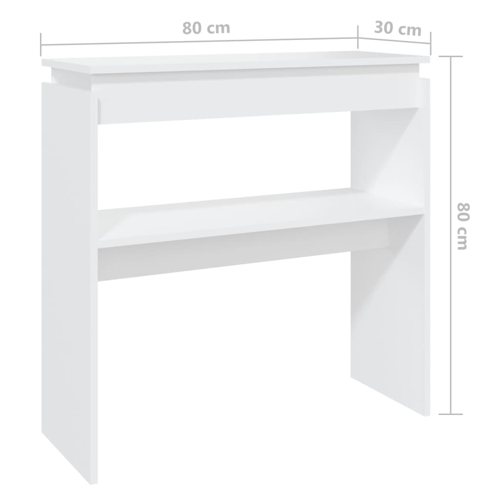 Table murale 80x30x80 cm en dérivé du bois, coloris chêne