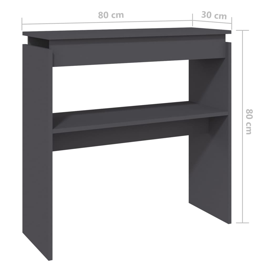 Table murale 80x30x80 cm en dérivé du bois, coloris chêne