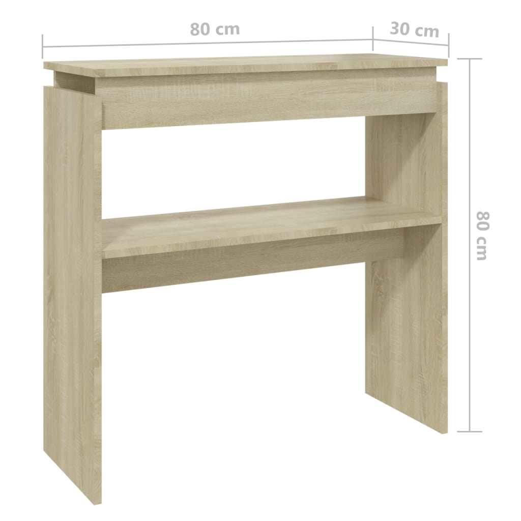 Wandtafel 80x30x80 cm bewerkt hout eikenkleurig