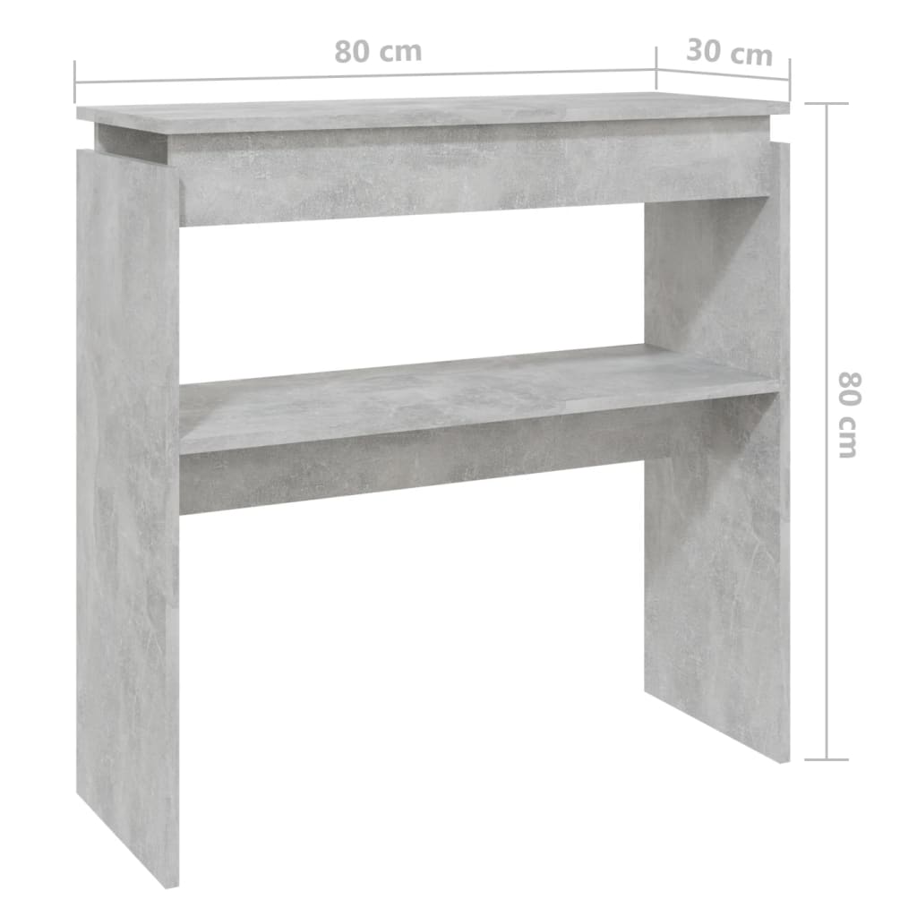 Table murale 80x30x80 cm en dérivé du bois, coloris chêne