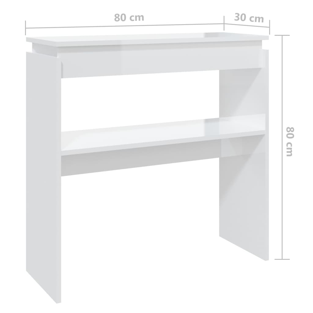 Table murale 80x30x80 cm en dérivé du bois, coloris chêne