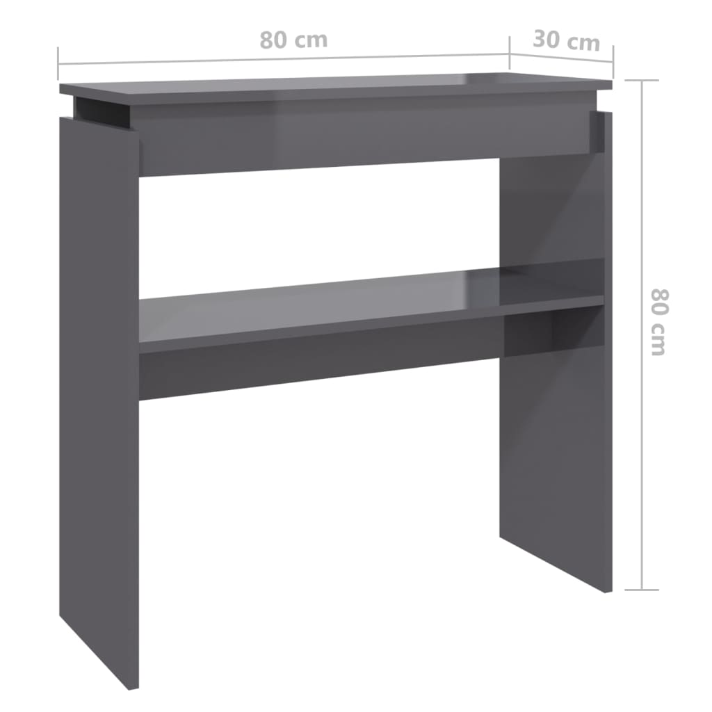 Table murale 80x30x80 cm en dérivé du bois, coloris chêne