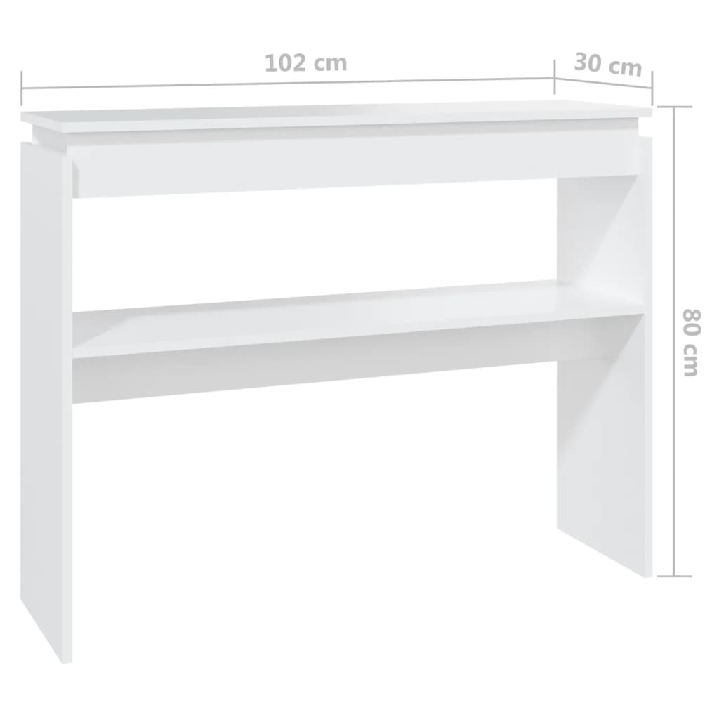 Wandtafel 102x30x80 cm bewerkt hout