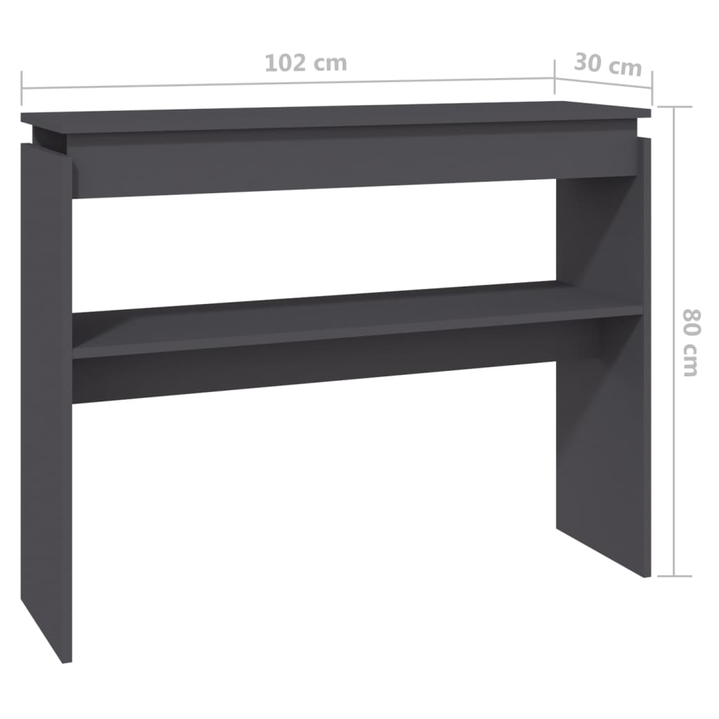 Table murale 102x30x80 cm en bois travaillé