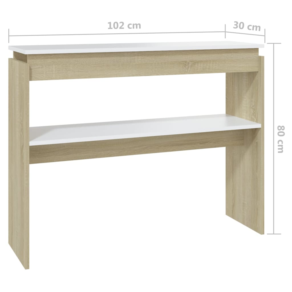 Table murale 102x30x80 cm en bois travaillé