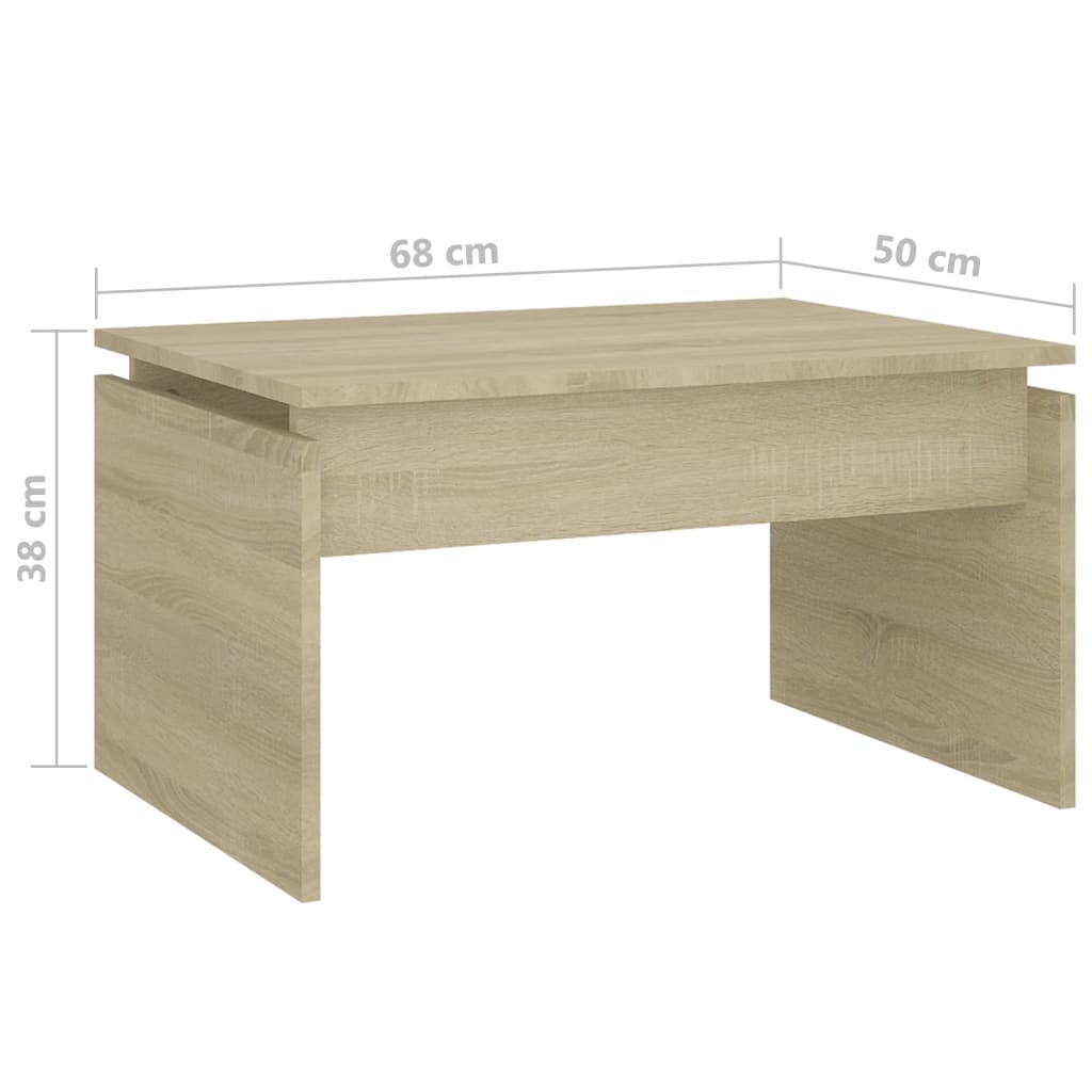 Table basse 68x50x38 cm en bois travaillé