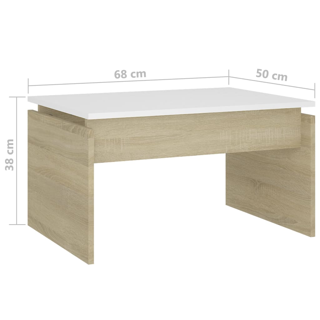 Table basse 68x50x38 cm en bois travaillé