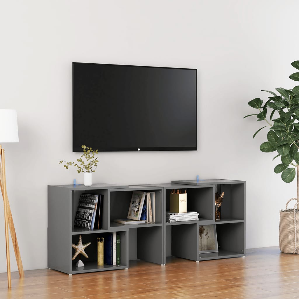 Meuble TV 104x30x52 cm en bois travaillé