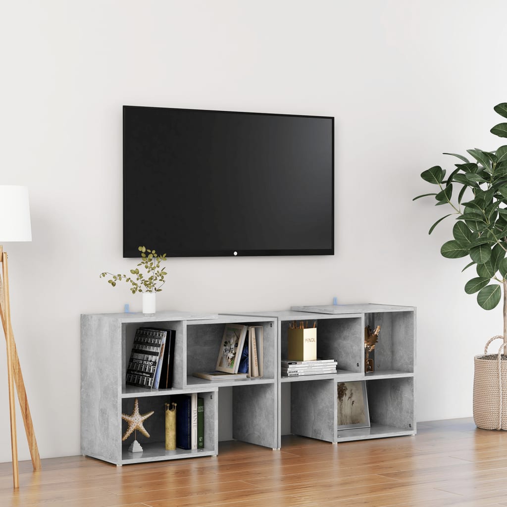 Meuble TV 104x30x52 cm en bois travaillé