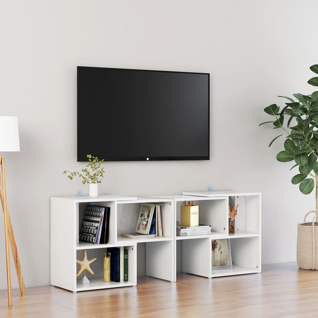 Meuble TV 104x30x52 cm en bois travaillé