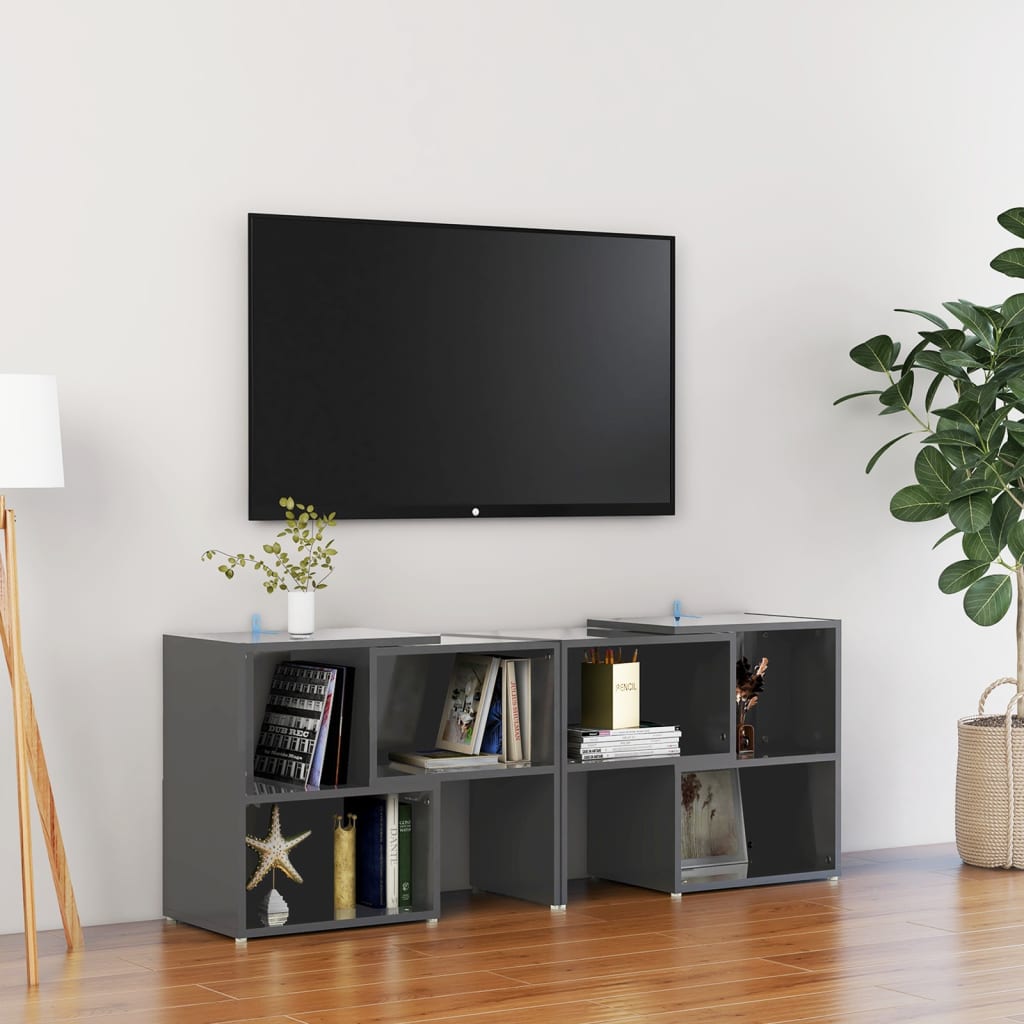 Meuble TV 104x30x52 cm en bois travaillé