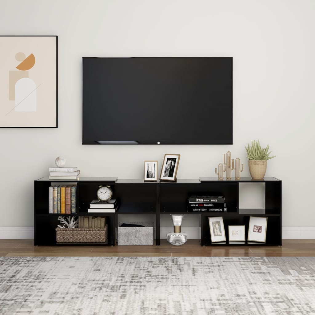 Meuble TV 149x30x52 cm en bois travaillé