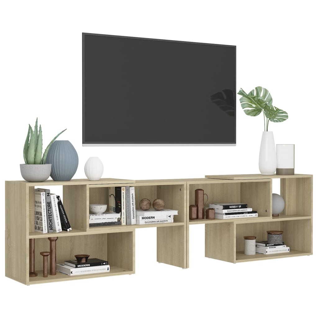 Meuble TV 149x30x52 cm en bois travaillé