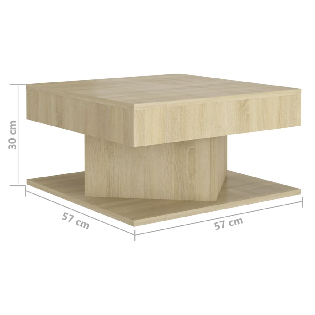 Salontafel 57x57x30 cm bewerkt hout